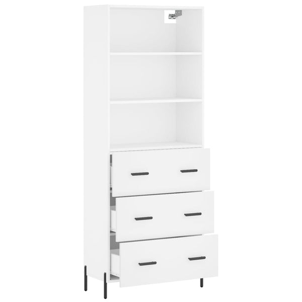 Kaappi valkoinen 69,5x34x180 cm tekninen puu