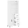 Kaappi valkoinen 69,5x34x180 cm tekninen puu
