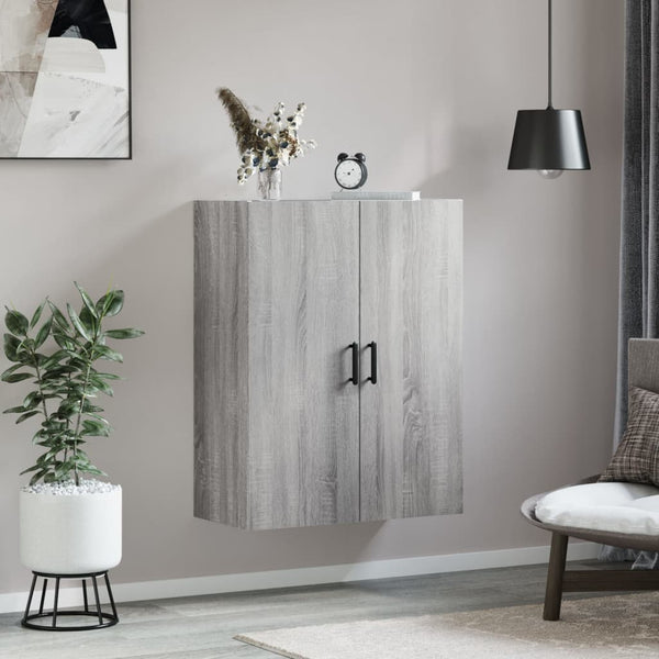 Harmaa seinäkiinnitettävä kaappi Feizula 69,5x34x90cm (sonoma)