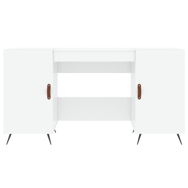 Työpöytä korkeakiilto valkoinen 140x50x75 cm tekninen puu