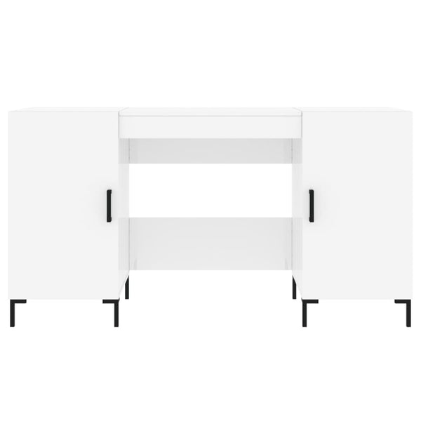 Työpöytä korkeakiilto valkoinen 140x50x75 cm tekninen puu