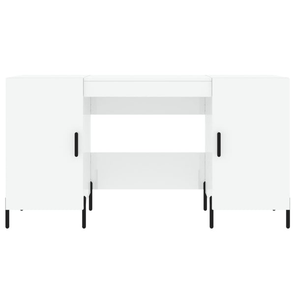 Työpöytä korkeakiilto valkoinen 140x50x75 cm tekninen puu