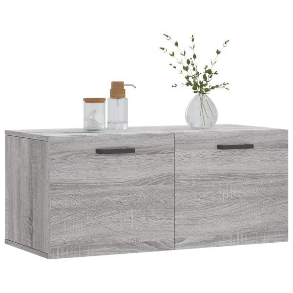 Seinäkaappi harmaa Sonoma 80x36,5x35 cm tekninen puu