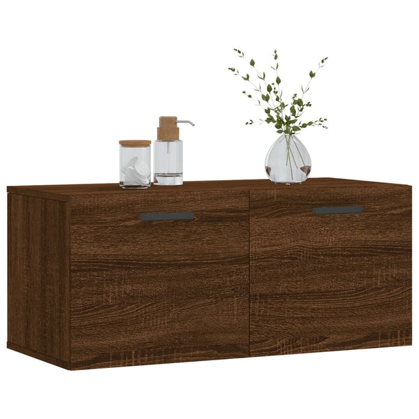 Seinäkaappi ruskea tammi 80x36,5x35 cm tekninen puu