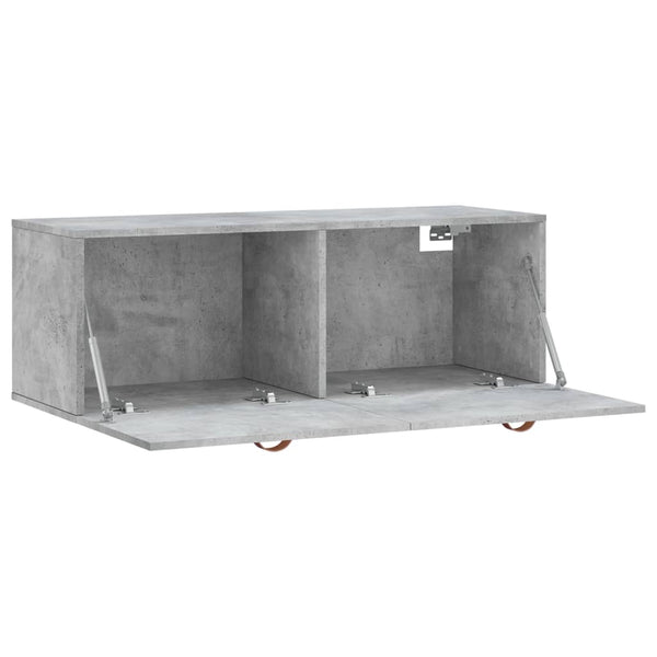 Betoninharmaa seinäkaappi Istinie 100x36,5x35cm (puinen)