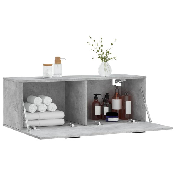 Seinäkaappi betoninharmaa 100x36,5x35 cm tekninen puu