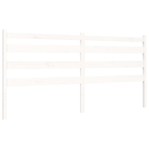 Sängynrunko päädyllä valkoinen 200x200 cm täysi puu