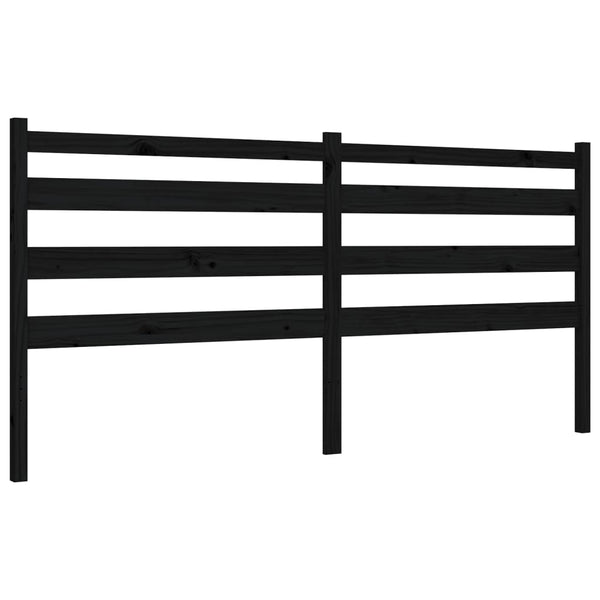 Sängynrunko päädyllä musta 200x200 cm täysi puu