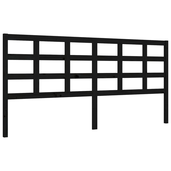 Sängynrunko päädyllä musta 200x200 cm täysi puu