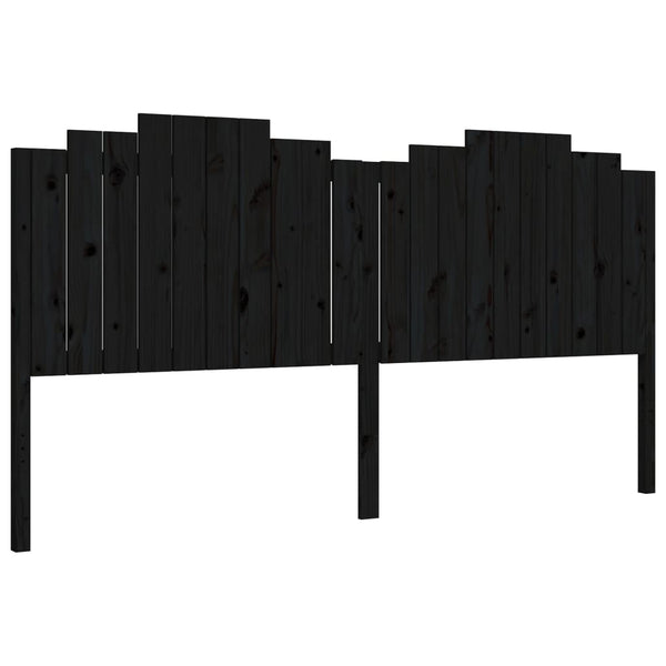Sängynrunko päädyllä musta 200x200 cm täysi puu