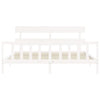Sängynrunko päädyllä valkoinen 200x200 cm täysi puu