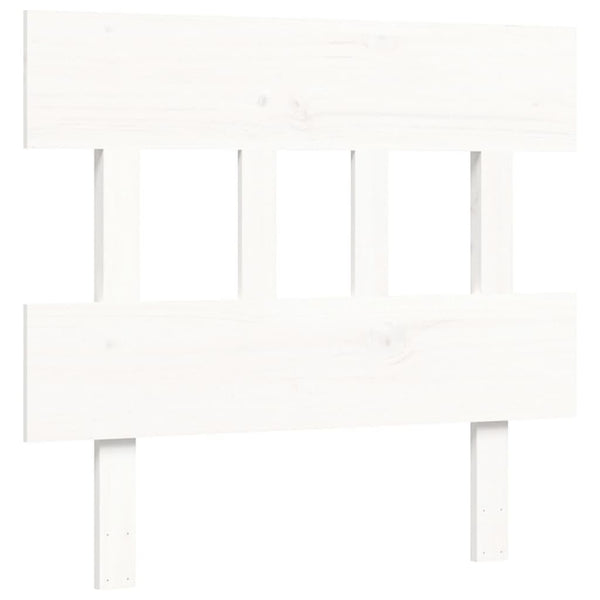 Sängynrunko päädyllä valkoinen 100x200 cm täysi puu
