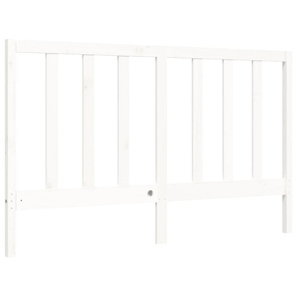 Sängynrunko päädyllä valkoinen 160x200 cm täysi mänty