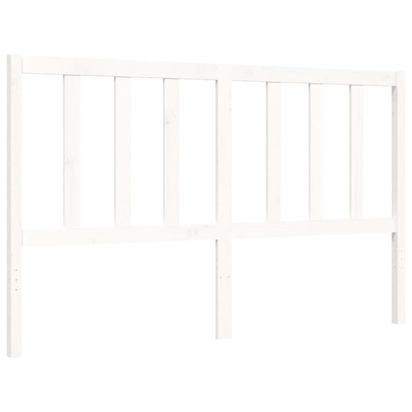 Sängynrunko päädyllä valkoinen 160x200 cm täysi mänty