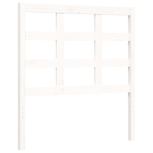 Sängynrunko päädyllä valkoinen 90x200 cm täysi puu