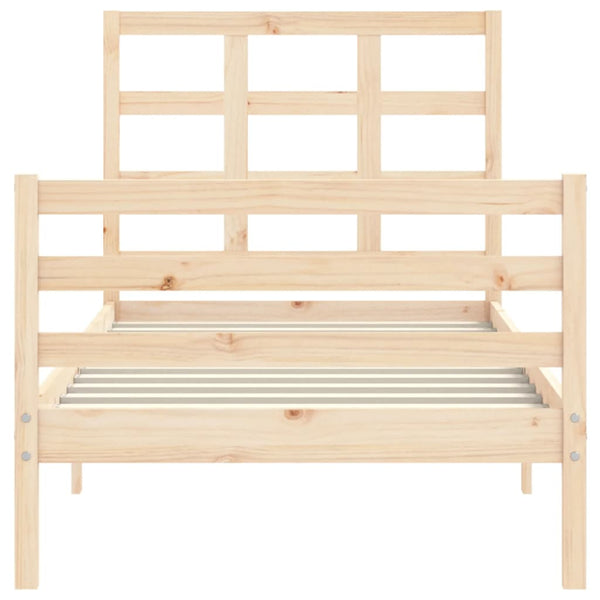 Sängynrunko päädyllä 100x200 cm täysi puu