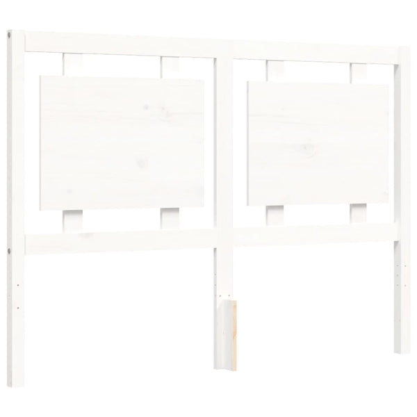 Sängynrunko päädyllä valkoinen 140x190 cm täysi puu