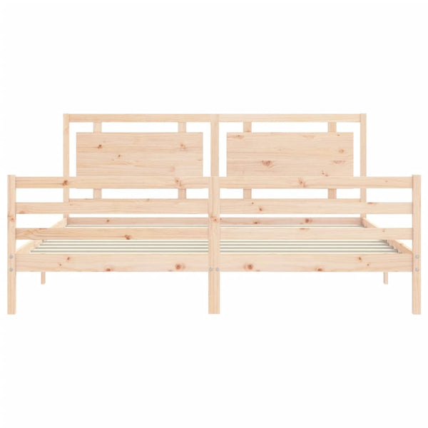 Sängynrunko päädyllä 200x200 cm täysi puu