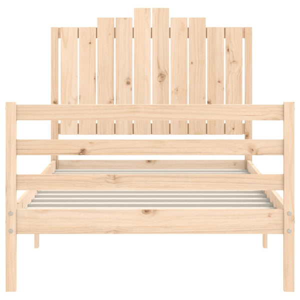 Sängynrunko päädyllä 100x200 cm täysi puu