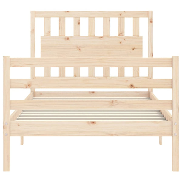 Sängynrunko päädyllä 100x200 cm täysi puu