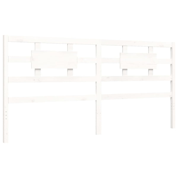 Sängynrunko päädyllä valkoinen Super King Size täysi puu