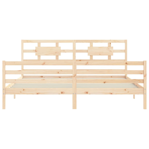 Sängynrunko päädyllä 200x200 cm täysi puu