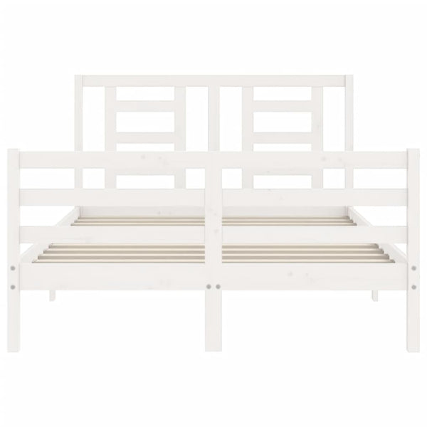Sängynrunko päädyllä valkoinen Small Double täysi puu