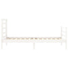 Sängynrunko päädyllä valkoinen 90x200 cm täysi puu