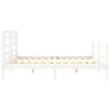 Sängynrunko päädyllä valkoinen 200x200 cm täysi puu