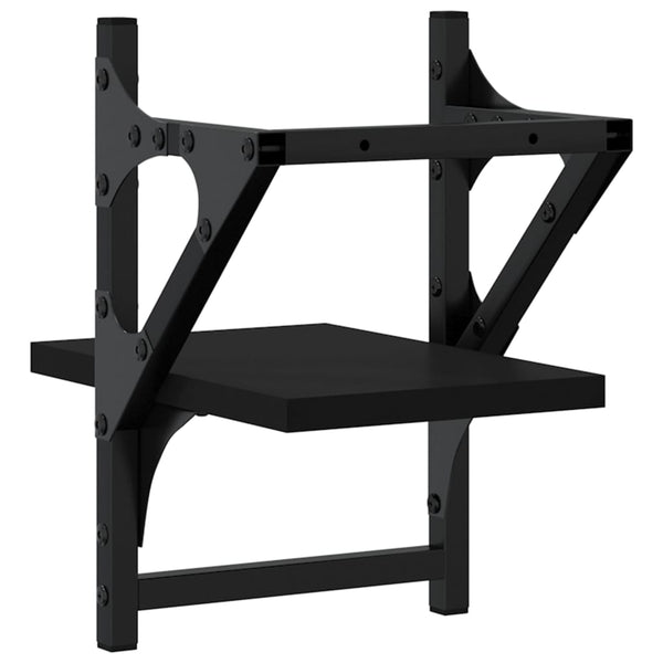 Seinähyllyt tangoilla 2 kpl musta 20x25x30 cm