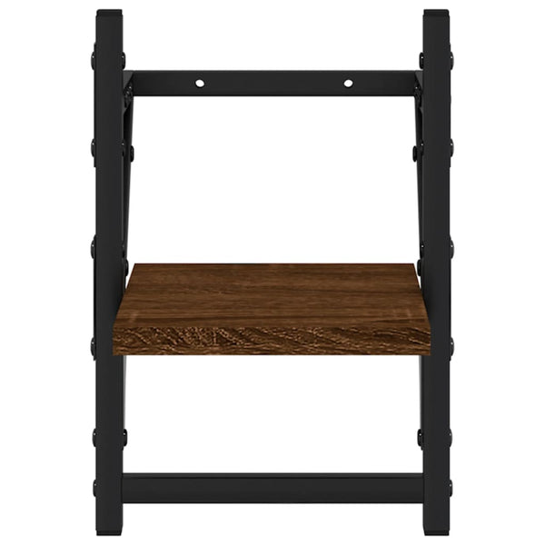 Seinähyllyt tangoilla 2 kpl ruskea tammi 20x25x30 cm