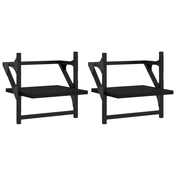 Seinähyllyt tangoilla 2 kpl musta 30x25x30 cm