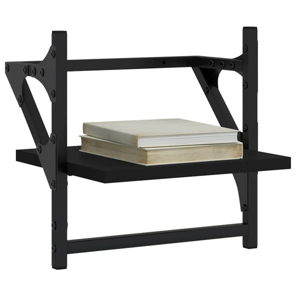 Seinähyllyt tangoilla 2 kpl musta 30x25x30 cm