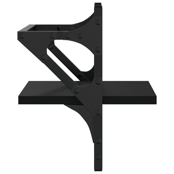 Seinähyllyt tangoilla 2 kpl musta 30x25x30 cm