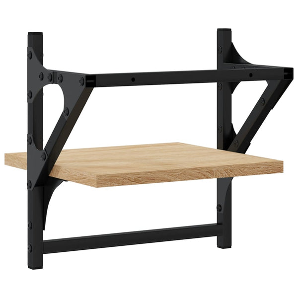 Seinähyllyt tangoilla 2 kpl Sonoma-tammi 30x25x30 cm