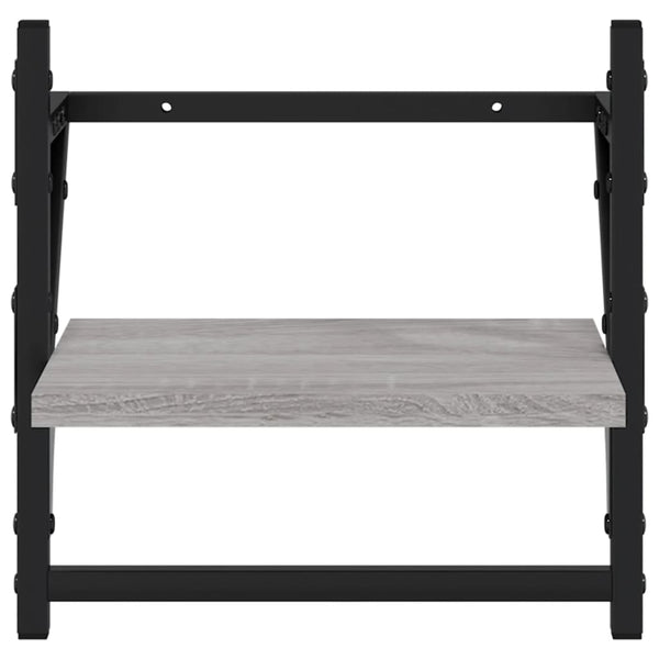 Seinähyllyt tangoilla 2 kpl harmaa Sonoma 30x25x30 cm