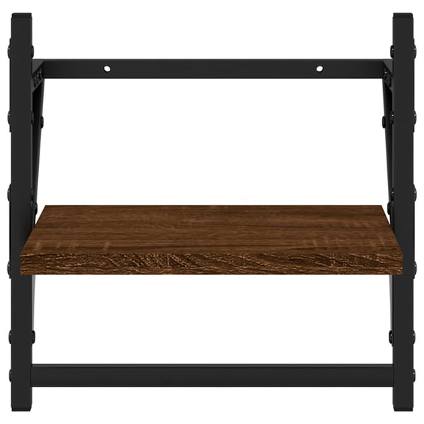 Seinähyllyt tangoilla 2 kpl ruskea tammi 30x25x30 cm