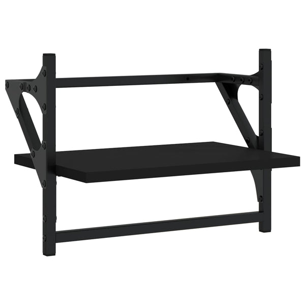 Seinähyllyt tangoilla 2 kpl musta 40x25x30 cm