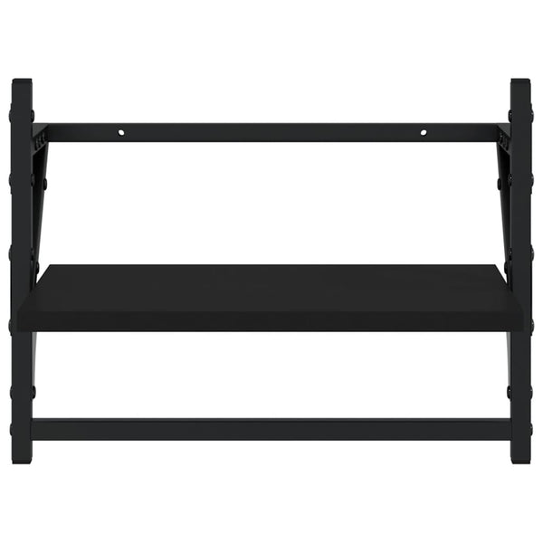 Seinähyllyt tangoilla 2 kpl musta 40x25x30 cm