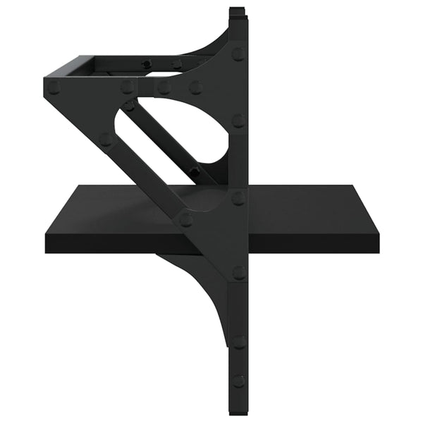 Seinähyllyt tangoilla 2 kpl musta 40x25x30 cm