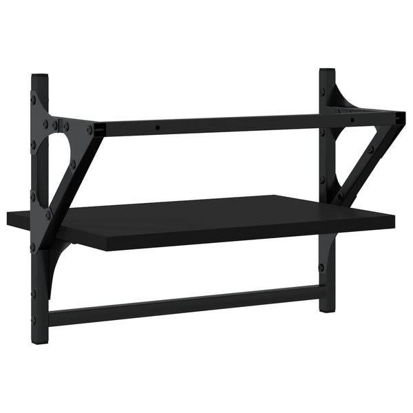 Seinähyllyt tangoilla 2 kpl musta 40x25x30 cm