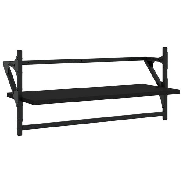 Seinähyllyt tangoilla 2 kpl musta 65x25x30 cm