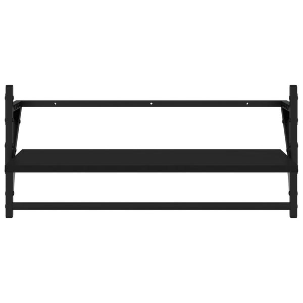 Seinähyllyt tangoilla 2 kpl musta 65x25x30 cm
