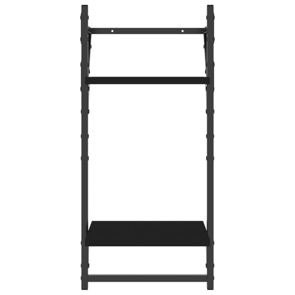 Seinähyllyt tangoilla 2 tasoa 2 kpl musta 30x25x65 cm