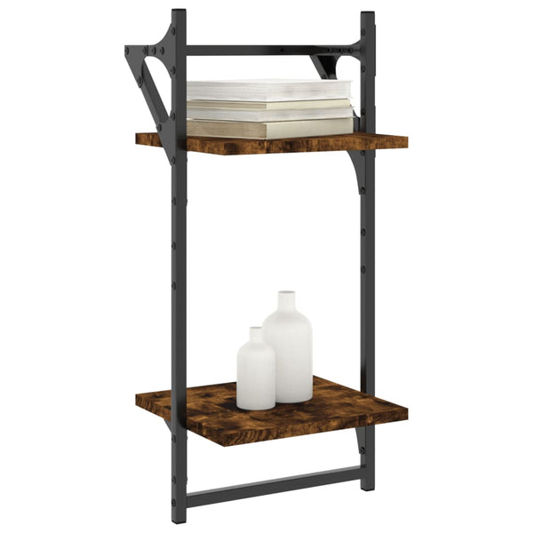Seinähyllyt tangoilla 2 tasoa 2 kpl savutammi 30x25x65 cm