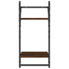 Seinähyllyt tangoilla 2 tasoa 2 kpl ruskea tammi 30x25x65 cm