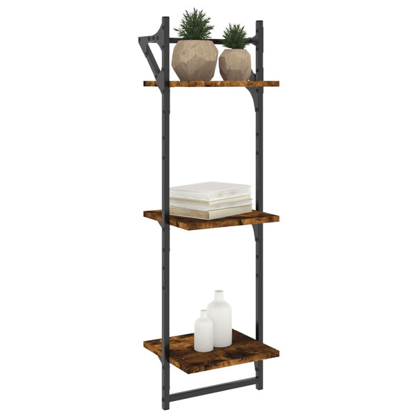 Seinähyllyt tangoilla 3 tasoa 2 kpl savutammi 30x25x100 cm