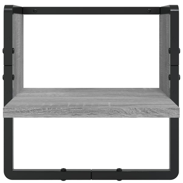 6-osainen Seinähyllysarja tangoilla harmaa Sonoma tekninen puu