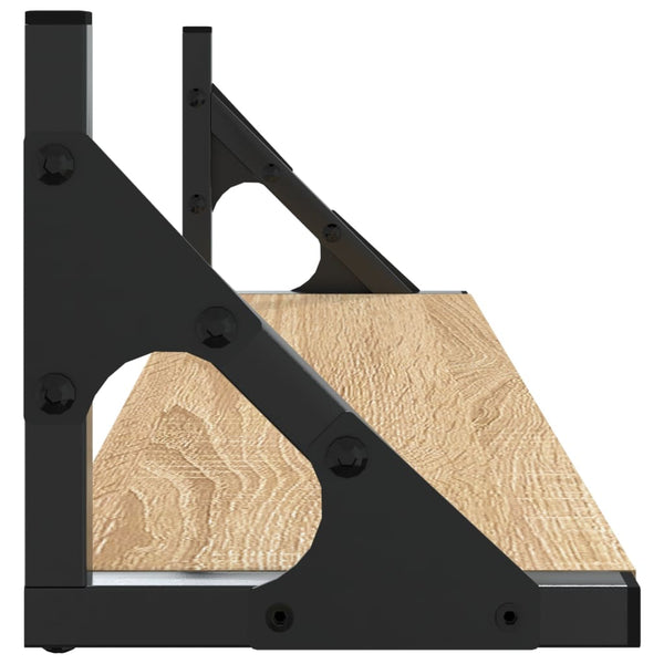 Seinähyllyt 2 kpl Sonoma-tammi 60x15x15,5 cm