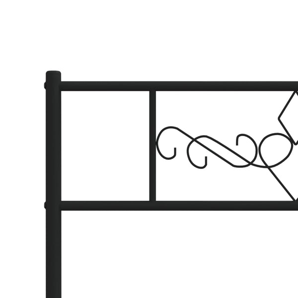 Musta metallinen sängynrunko päädyillä Gorie 90x200cm